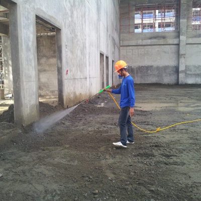Pre-construction termite soil treatment process