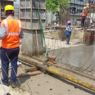 Chemical barrier application for new building foundation
